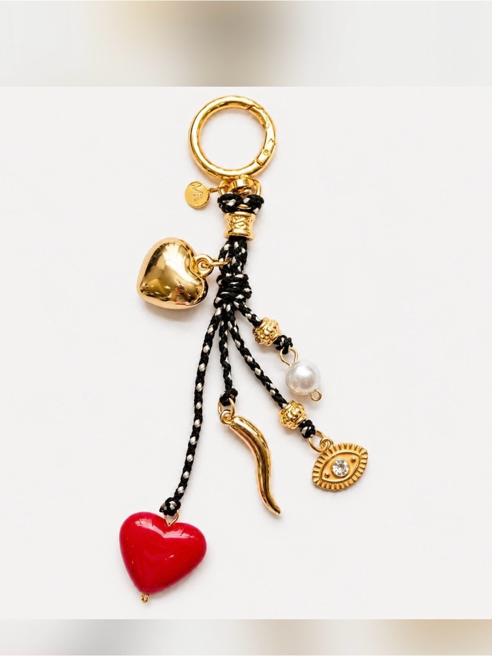 Mademoiselle Jules red heart evil eye bagcharm